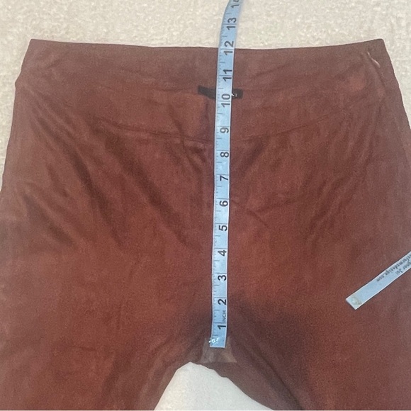 NWT Ryu Brown Faux Suede High Low Hippie Bellbottom Flare Pants Women’s Medium - Picture 8 of 11